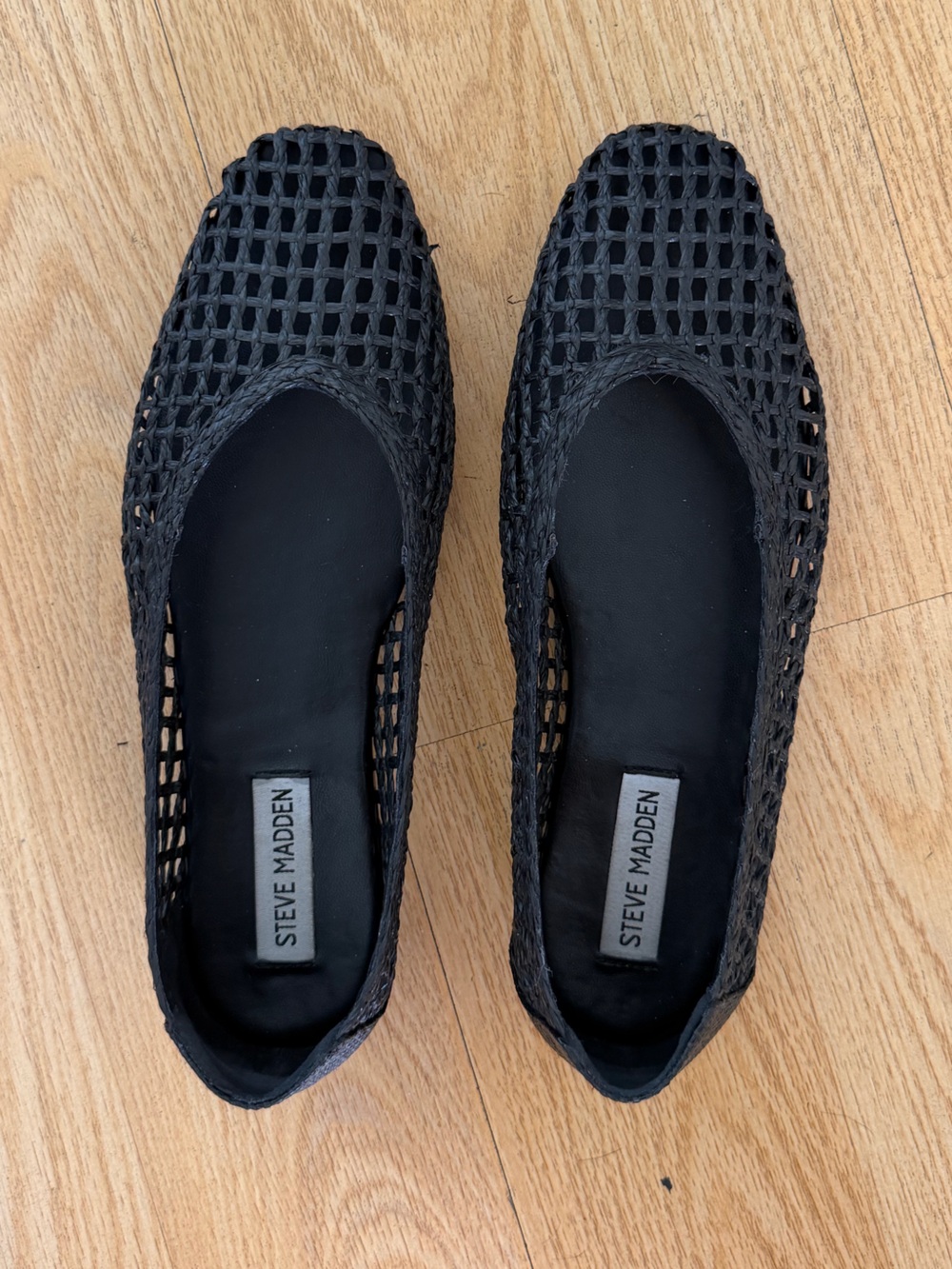 Steve Madden Black Woven Flats